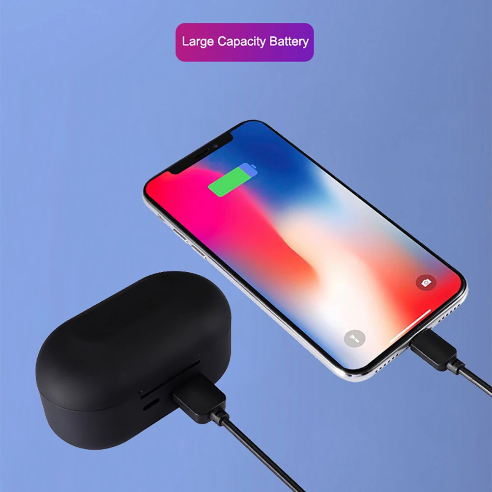 Bluetooth Headset Binaural Wireless Stereo Sports Earpiece 5 0 with Mobile Power Bank Electronic Charging Case Accessories
