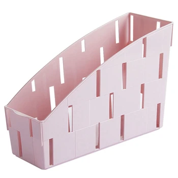 

azine Stand Book Holder Organizer Plastic Bookshelf Document Rack Office Desktop File Storage Box Organizer