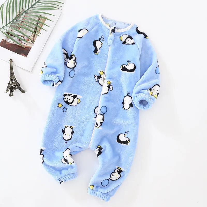 Baby Pajamas For Boys Girls Thick Warm Pajama Autumn Children Flannel Onesies Jumpsuits Winter Kids Cartoon Blanket Sleepwear kids pajamas