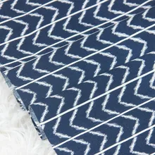 Полметра простой хлопок ткань темно-синий низ с геометрическим принтом ручной работы DIY мешок одежды платье Ткань хлопок CR-291