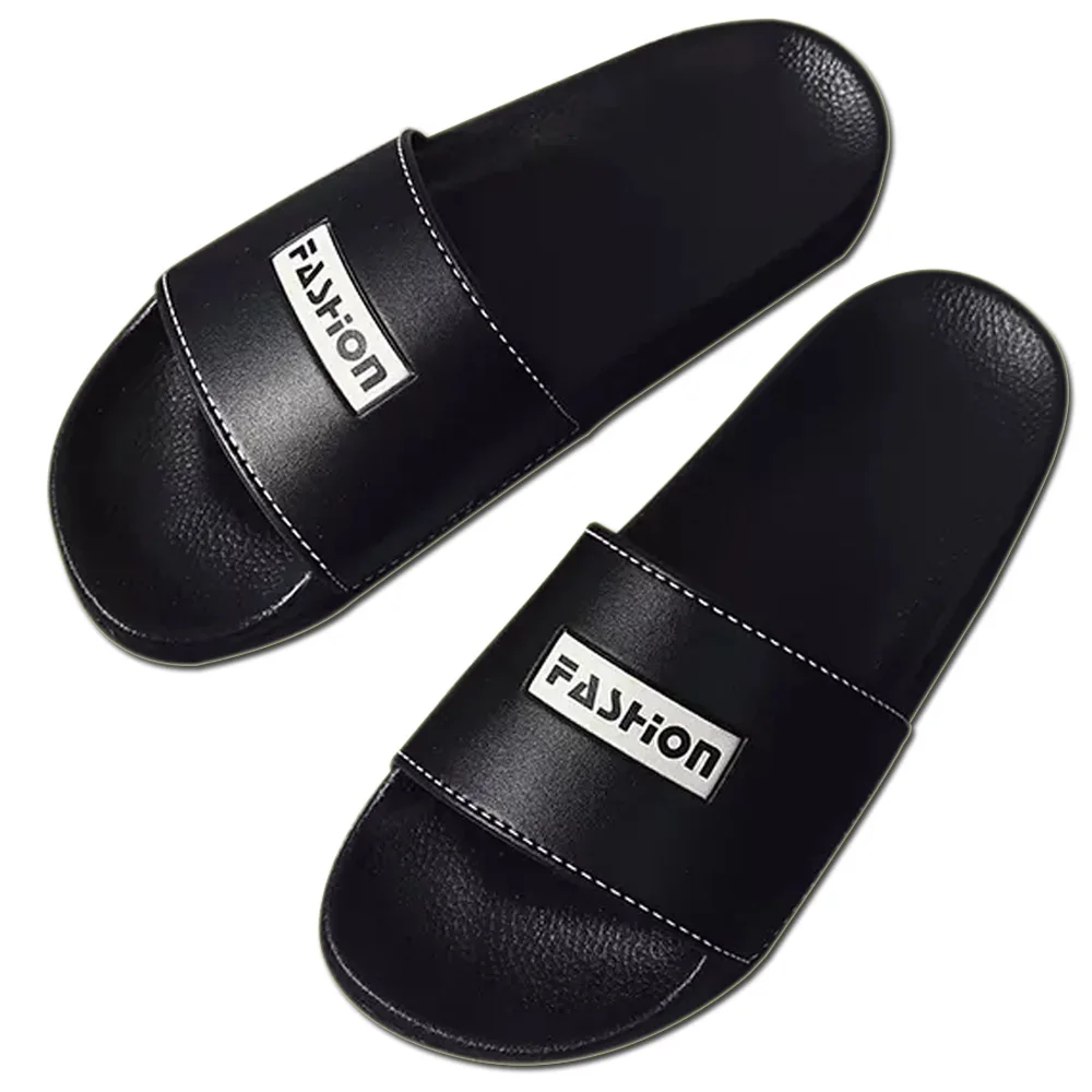 

Adult Men Shoes Fashion Outdoor Men Slippers Black&White Slippers PU Vamp Male Slides Big Size 48