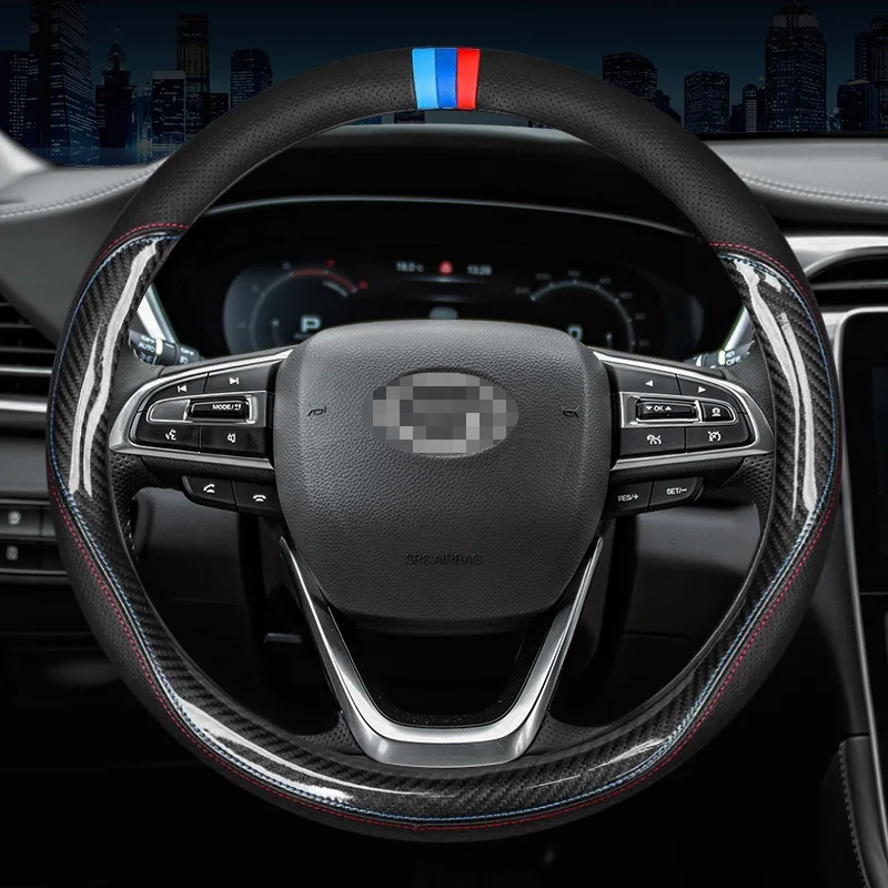 

Carbon Fiber Cow Leather Steering Wheel Cover For Trumpchi GS3 GS8 GS4 GE3 GS8 GS7 GA8 GM6 GS5 2018 2019