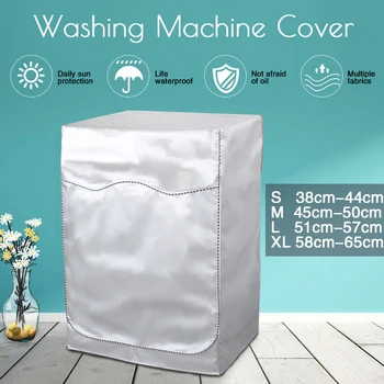 

Waterproof Cover Washing Fully Automatic Drum Oxford Cloth Dryer Polyester Silver Machine Cover Dustproof Washing Machine Cover