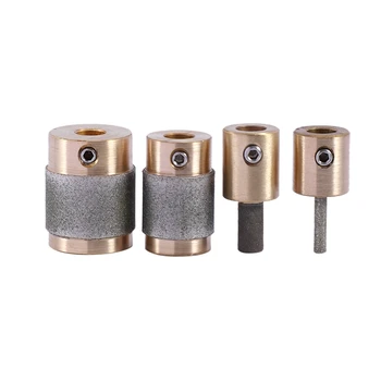 

4 Standard Brass Grit Grinding Bits 1 inch 3/4 inch 1/8 inch 1/4 inch for Inland Stained Glass