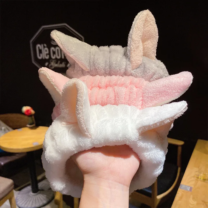 

So Cute Cat Ears Plush Headband Female Make-up Mask Headband Girl Simple Sweet hairdress Turban Hairband Hair Turban Accessories