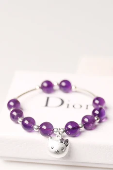 

Amethyst Hellokitty Pure Silver Bracelet