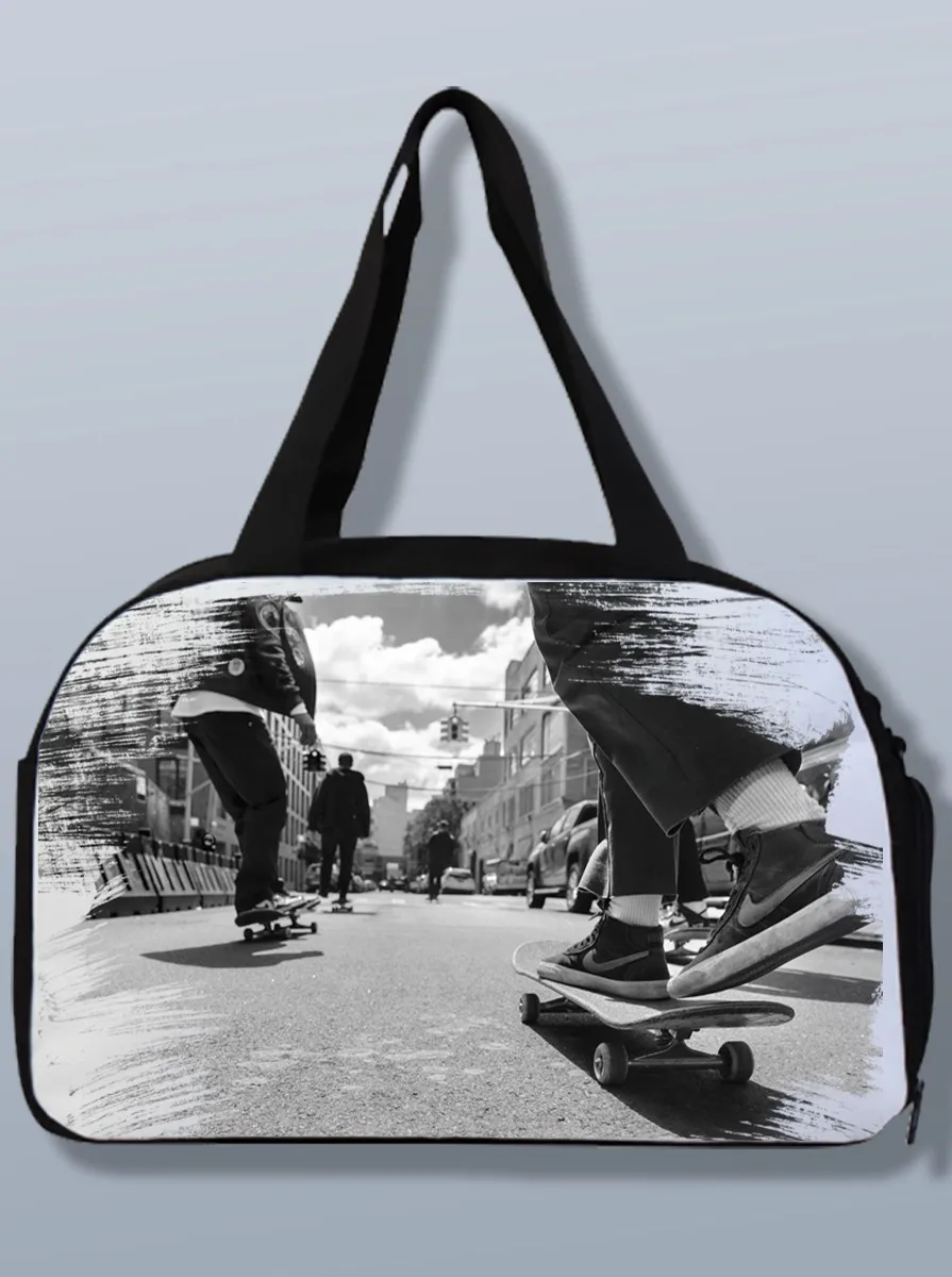 Спортивная сумка для спорта фитнеса похода с принтом Спорт Скейтбординг - 309 | и