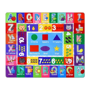 

Kids Floor Mat Soft Sponge Kids Exercise Play Mat Letters & Numbers & Graphics Floor Pad Early Educational Learning Mat