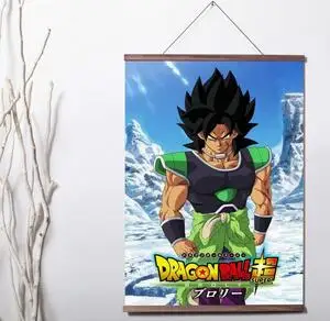 

Dragon Ball Super Broly Movie Japan Anime Art Print canvas Poster Canvas Scroll Painting with wood