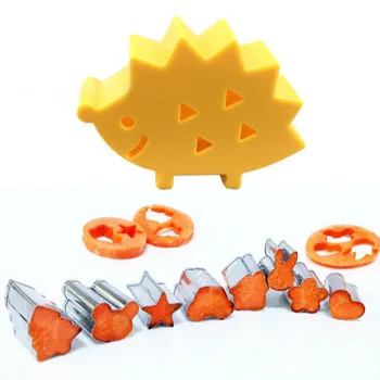 

10Pcs Hedgehog Shape Fruit Cookie Cutter Mold Hedgehog Box Design Cookie Biscuit Ham Cookie Tools Mini Stainless Steel Mould