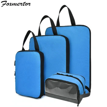 

Travel Bag Compression Travel Storage Bag Clothes Tidy Organizer Suitcase Pouch 3/6 Pieces Case Shoes Packing Cube luggage bag
