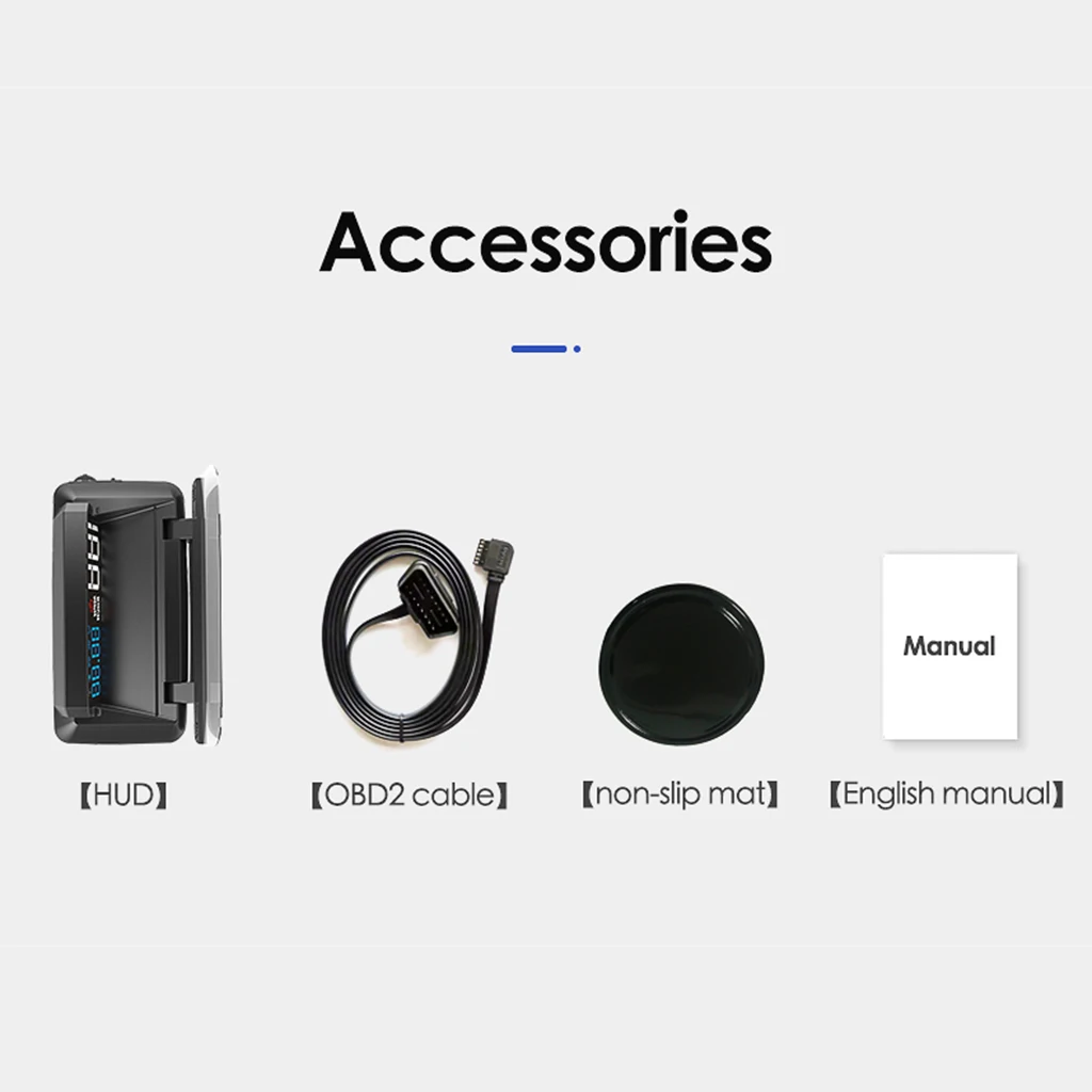 5'' Car HUD 3D Head-Up Display Overspeed/Voltage/RPM Warning Windshield Projector Security Alarm System Universal Auto OBD2 MPH