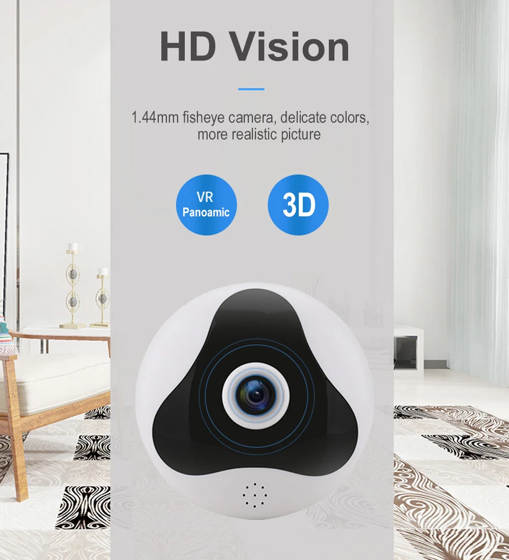 Камера с панорамным видом RUSFEIDA HD 960P 360 градусов VR ip камера изображением рыбий глаз