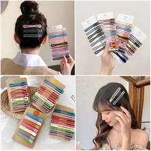 

7pcs/lot Korea Heart Geometric Hair Clips Pin Women Girls Children Fashion Hairpins Sweet Basic Hair Accessories