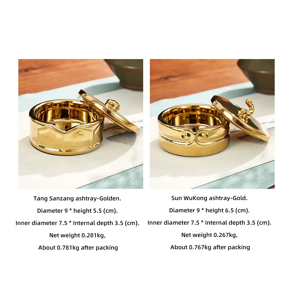 Золотая металлическая пепельница креативная дорожная Пепельница автомобильная