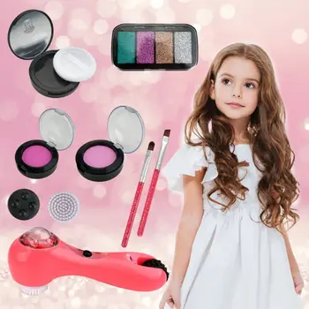 

Cute Kids Simulation Makeup Cosmetic Electric Massager Kit Pretend Role Play Toy for Kids Girls