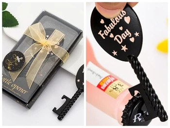 

(20 Pieces/lot) Fabulous Day Air Balloon Design Bottle opener Gift for Event and Party favors and black Wedding decorations