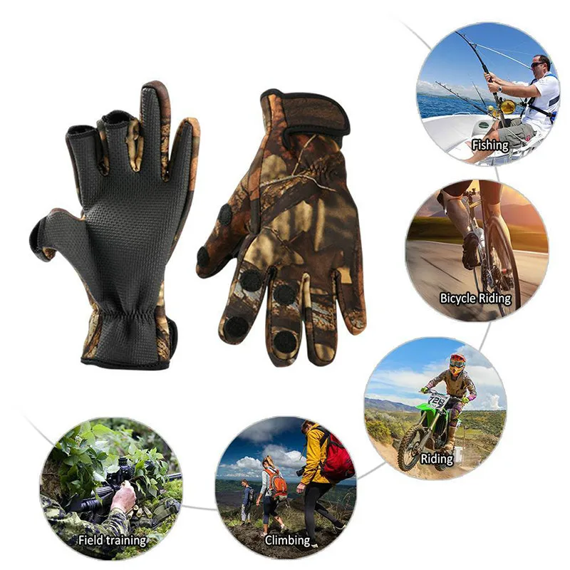 Мужские Противоскользящие перчатки для рыбалки, альпинизма, верховой езды, зимние спортивные тактические перчатки, ветрозащитные велосипедные перчатки, теплые дышащие luv