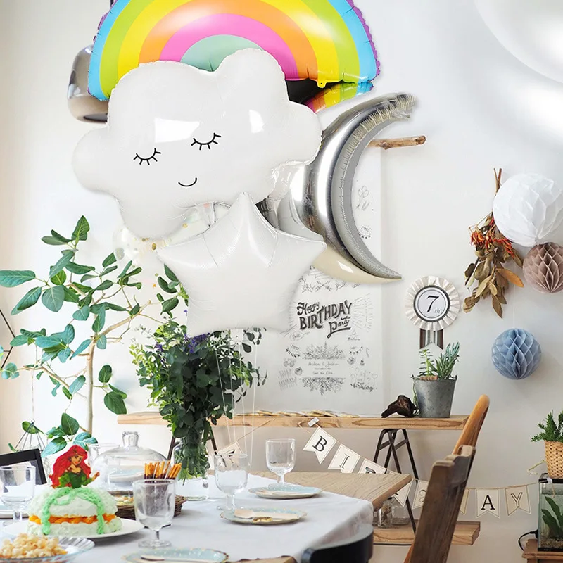 1PCS Smile Sun Moon Rainbow Smiley Cloud Foil Balloon Helium Boy Girl Birthday Party Baby Shower Kindergarten kid toy decoration | Дом и сад