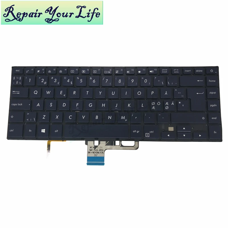 Клавиатура для ноутбука ASUS NE Norway UX550 UX550VE UX550VD UX550VW GE GD 0KNB0-4625ND00 AEBKHX00020 9Z.NDXBQ blue kb с