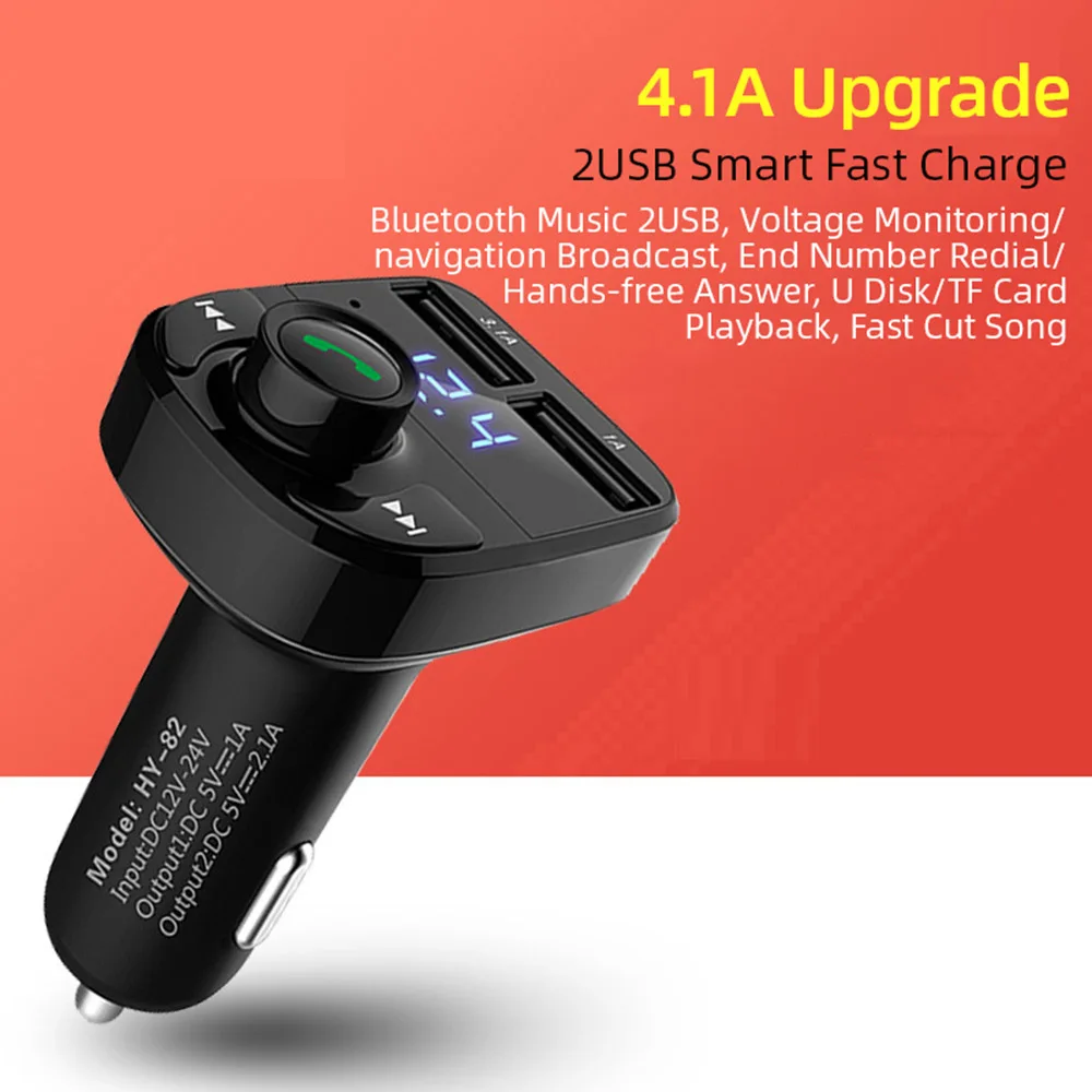 MP3-плеер Bluetooth Dual USB быстрое автомобильное зарядное устройство QC 3,0 для телефона в автомобильном комплекте Bluetooth fm-передатчик модулятор аудио Автомобильное зарядное устройство - Тип штекера: Normal