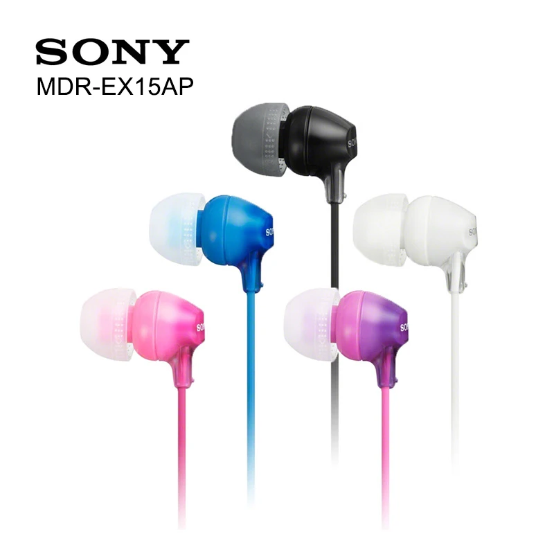 Оригинальные Проводные стереонаушники Sony MDR-EX15AP 3 5 мм гарнитура для громкой связи