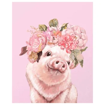 

Paint By Numbers Kits for Adult, DIY Canvas Painting for Adults Beginner -Pink Pig