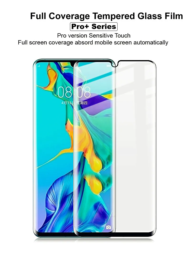 3D изогнутое закаленное стекло чувствительный сенсорный полный Coverag для huawei P30 Pro на полный клей поглощает