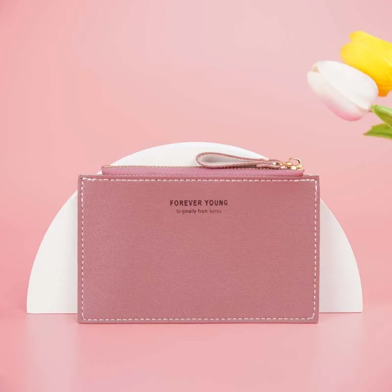 Mini ladies PU leather ID card holder, bank credit card holder, multi-slot ultra-thin coin purse, card holder for men and women 3
