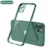 Luxury Plating Square Frame Silicone Transparent Case on For iPhone 11 12 13 Pro Max Mini X XR 7 8 Plus SE Clear Back Cover 9