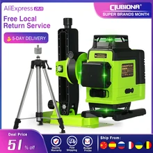 Clubiona-Nivel láser de línea IE16R con batería de iones de litio de 5000mah, dispositivo con núcleo alemán para suelo y techo, Control remoto, 4D, Verde