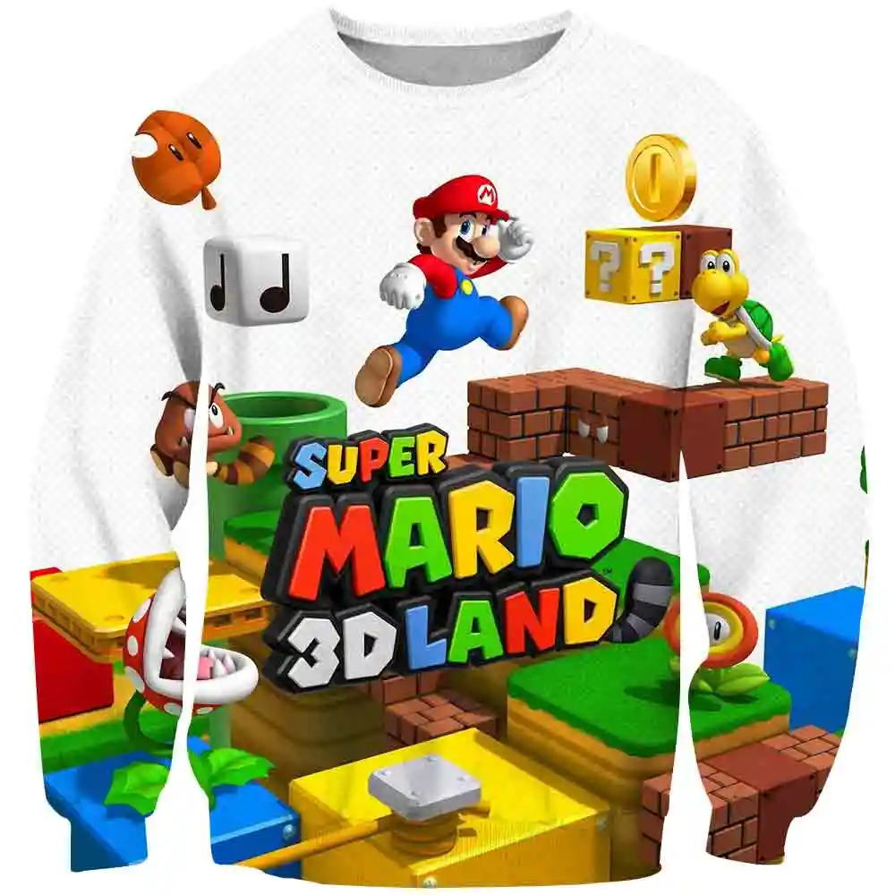 秋アニメ3dマリオ少年服スウェット古典キノコゲームおかしいラウンドネックボーイ 少女漫画プルオーバーsudaderas パーカー スウェット Aliexpress