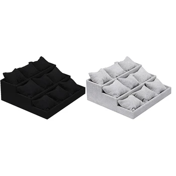 

High-Grade Grey Velvet Jewelry Tray Accessories Display Box Bracelet Watches Receive Creative Jewelry Display Shelf Holder