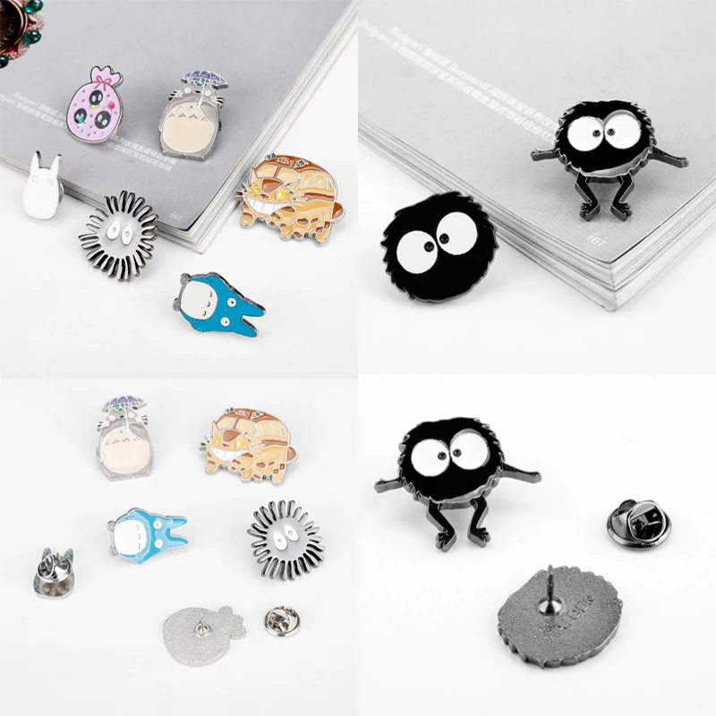 

Japan Miyazaki Hayao Anime Cute Cartoon Brooch Totoro Enamel Pins & Brooches for Men Women Backpack Collar Lapel Badges Brooch