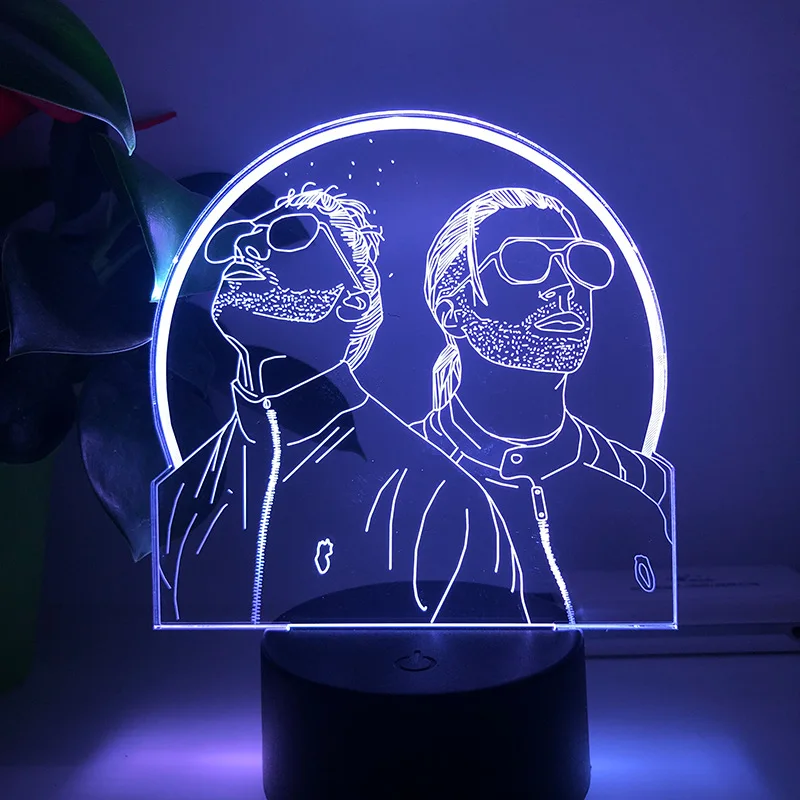 3d night light Rap Group PNL Lamp for Bedhome Ninght Lights Figure Room Decor Usb Bedside Girls Cute Gift Lampara De Noche Dormitorio Luces cat night light Night Lights