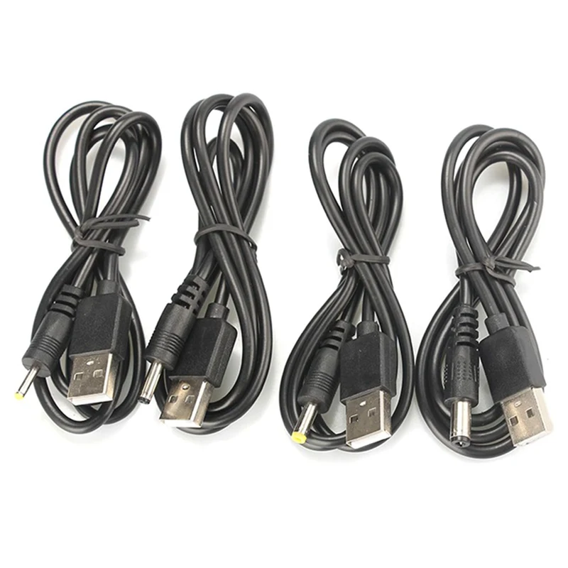 Адаптер питания постоянного тока штекер USB преобразует в 2,5*0,7/3,5*1,35*4,0/1,7*5,5*2,1 мм черный прямоугольный разъем с соединительным кабелем