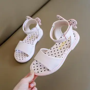 

Girls Sandals With Butterfly New Fashion Soft Bottom Open Toe Leather Kids Sandals Princess Roman Shoe Toddler Little Girl Shoes