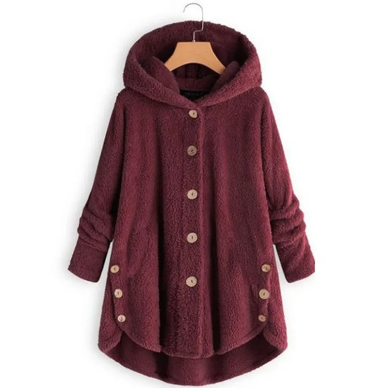 

Women Jacket Winter Warm Hoodie Button Loose Long 2018 Plus Size Ladies Chamarra Cazadora Mujer Coat For Girls