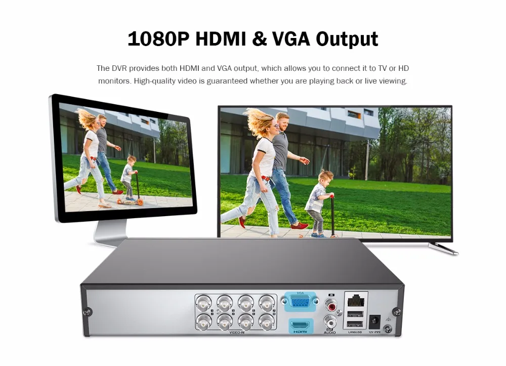 ANNKE 1080P 8CH CCTV камера DVR система 4 шт. IP66 Водонепроницаемая МП белая купольная камера s домашний комплект видеонаблюдения