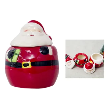 

Creative Ceramic Seasoning Jar Santa Claus Shape Spice Jars Seasoning Box Storage Containers Christmas Kitchen Decoration (Santa