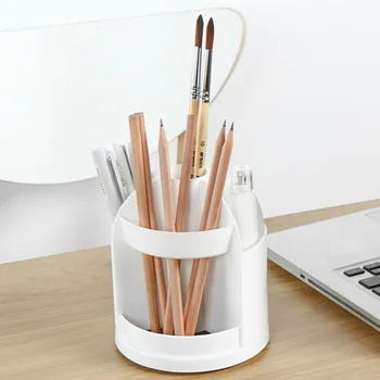 

360 Degree Rotated School Multifunction Home Multi Grid Cylinder Shape Divided Pencil Desk Storage Pen Holder Stationery Office