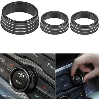 

3* Knob rings For Dodge Challenger Charger 2015-2019 Black Car Accessory Parts