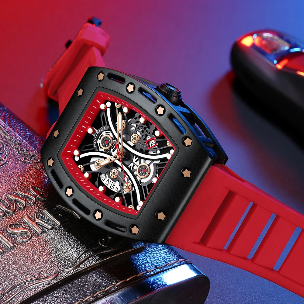 

MINI FOCUS Top Brand Luxury Mens Watches Sport Hollow Quartz Watch Men Fashion Silicone Creative Waterproof Wrist Watch Dropship