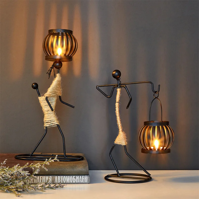 Weeding Metal Ornaments Crafts Home Decoration Candle Holder Candlestick Decor Handmade Miniature Figurines Art Gifts | Дом и сад