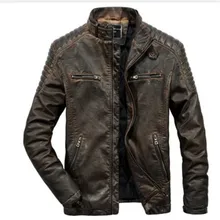 Real Genuine Leather Jacket Men For Motorcycles Vintage Brown Black Parka Slim Male Winter Warm Casual Moto Biker Jacket C