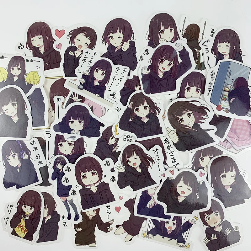 Забавные бумажные наклейки Menhera-chan для домашнего использования