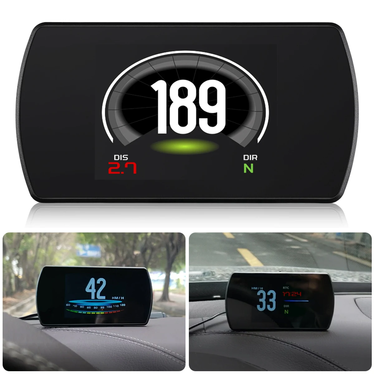 3-дюймовый HD T800 Универсальный Автомобильный HUD Дисплей gps Спидометр ускорение Тесты тормозной Тесты оповещение о превышении скорости, пригодный для всех транспортных средств