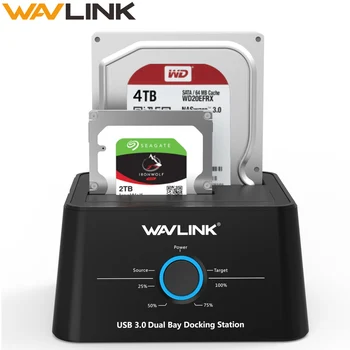 

Wavlink HDD Docking Station Sata Hard Drive Enclosure SATA to USB 3.0 Adapter for 2.5 3.5 Inch SSD HDD Disk Case HD Box