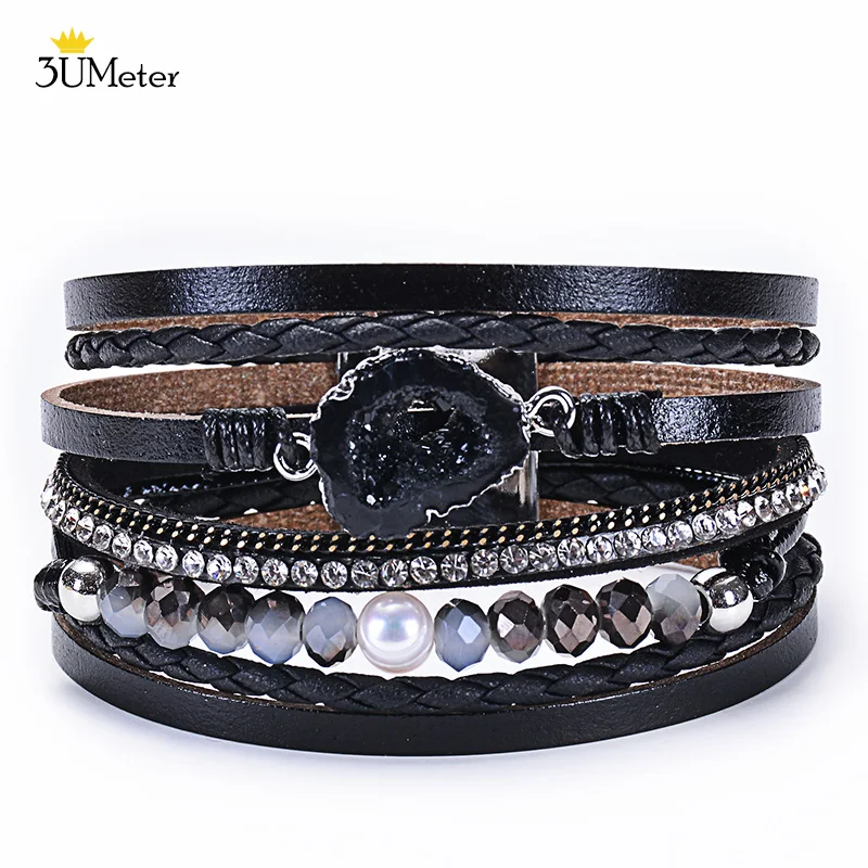 Wrap Bracelet Модные свадебные туфли Украшенные жемчугом; Обёрточная Бумага браслет многослойные, в стиле бохо кожаный браслет натуральный кристалл бисер Стразы Браслеты браслет для Для женщин Подарки - Окраска металла: Wrap Bracelet