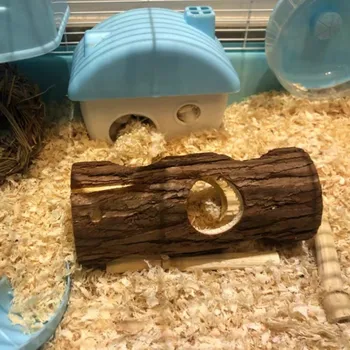 

Hamster Solid Wood Pipe Tree Hole Tunnel Sports Tube Chew Toy M Size 20cm Long Small Animal Toys For Rabbit Hamster Pet Supplies